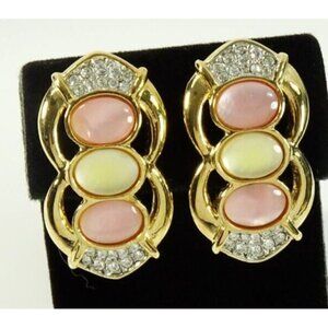 Butler Designer Vintage Clip-On Earrings Chunky Pink Barbiecore Statement
